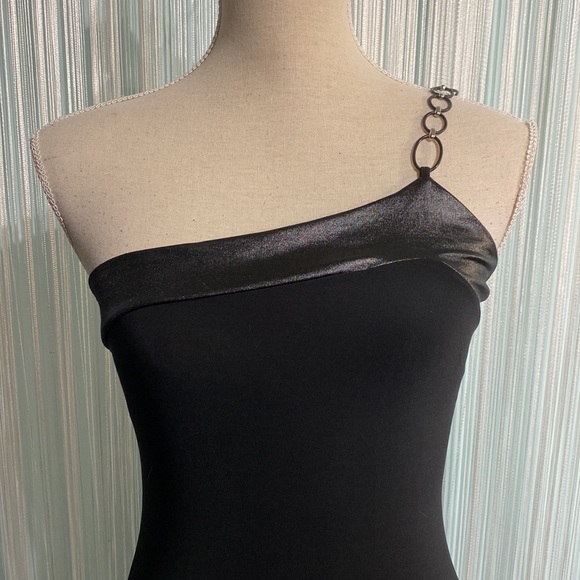 Black One Shoulder Mini Dress Size Small - Picture 4 of 17